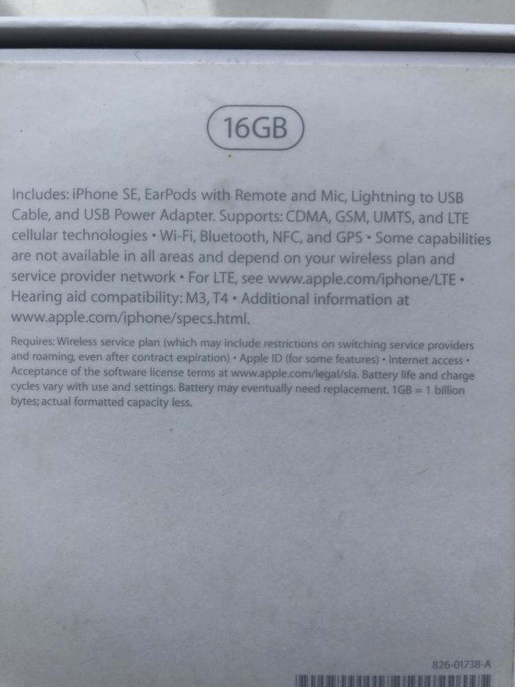Iphone SE 16 Gb ios 15.8.4