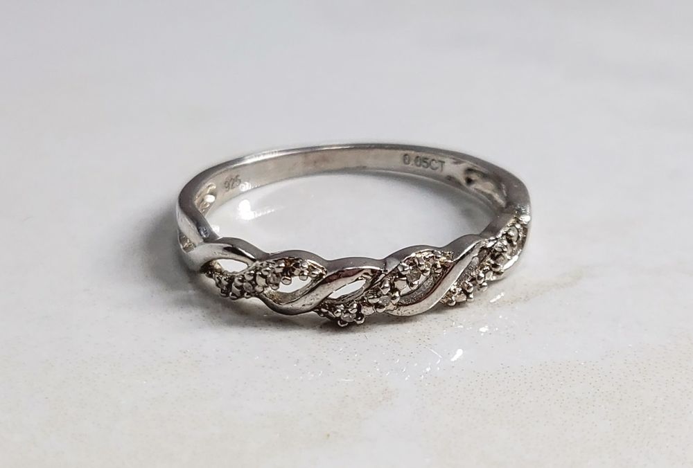 Inel din argint 925 cu diamante naturale 0,05 ct – mărimea 65
