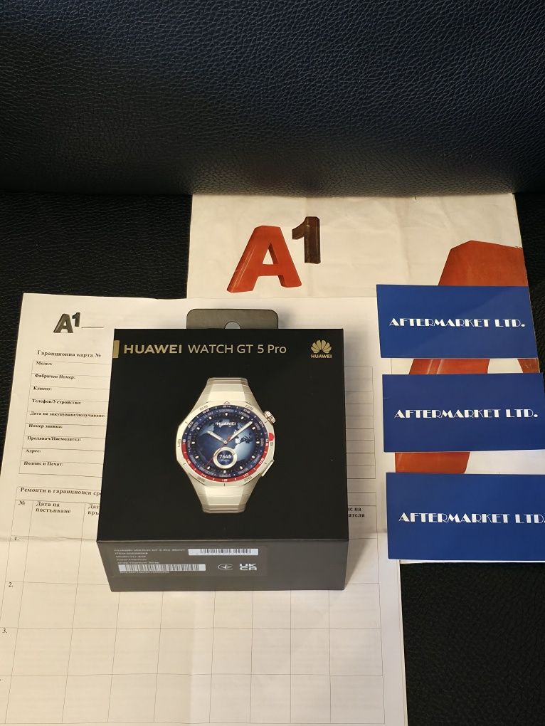 КАТО НОВ 46mm Huawei Watch GT 5 Pro A1 Гаранция 2026г. TITANIUM