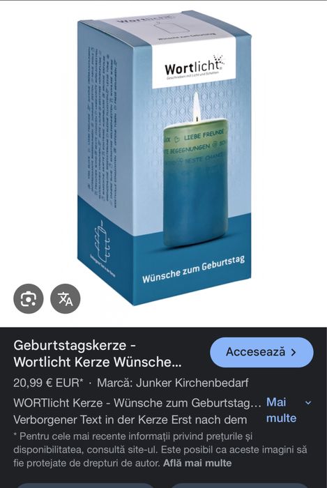 Lumanare speciala cu urari de “La multi ani”