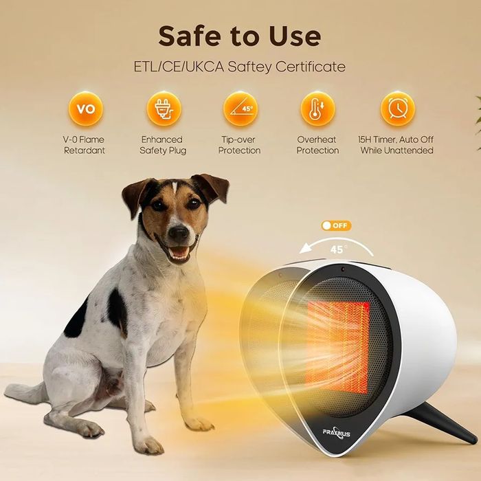 FRAXINUS Керамичен вентилаторен отоплител,900W/1500W