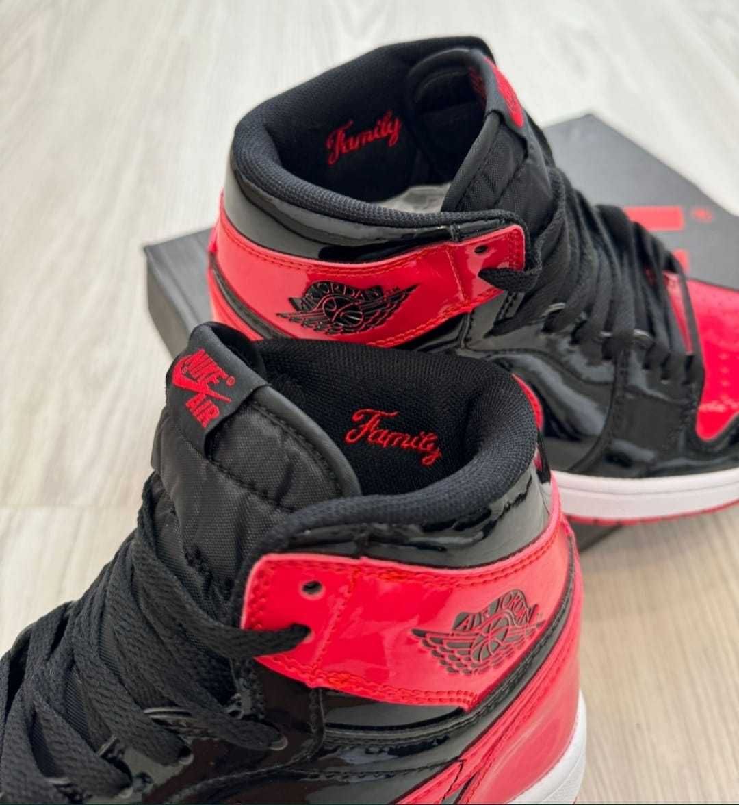 Nike Air Force 1 Patent Bred cu Verificare Colet