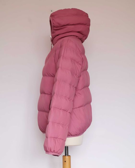 Nike пухено дамско двулицево розово яке с качулка Размер М