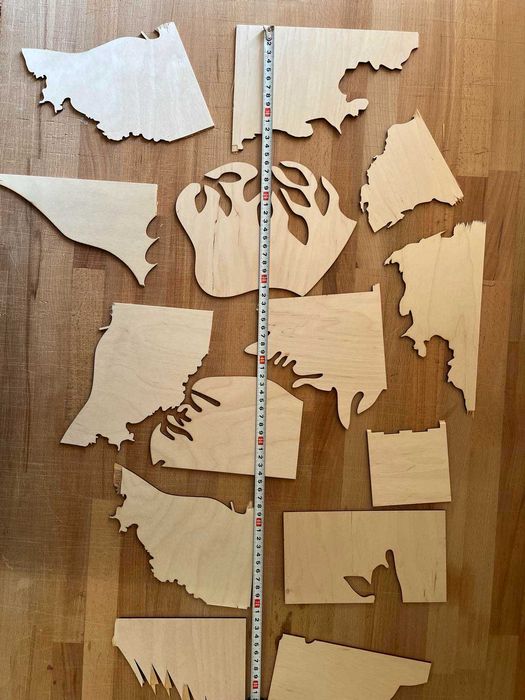 Шперплат бреза 3мм Остатъци от лазерно рязане 8x8см+