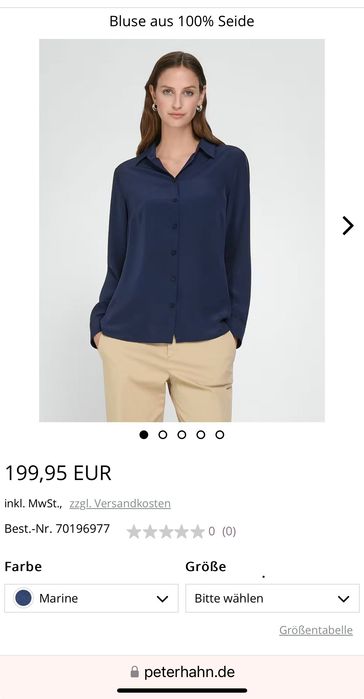 Cămașa damă Peter Hahn -mătase