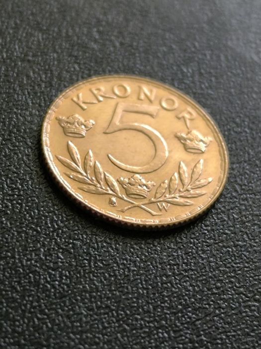 5 крони 1920 год, Швеция, крал Густав V, Злато 2.24 гр900/1000