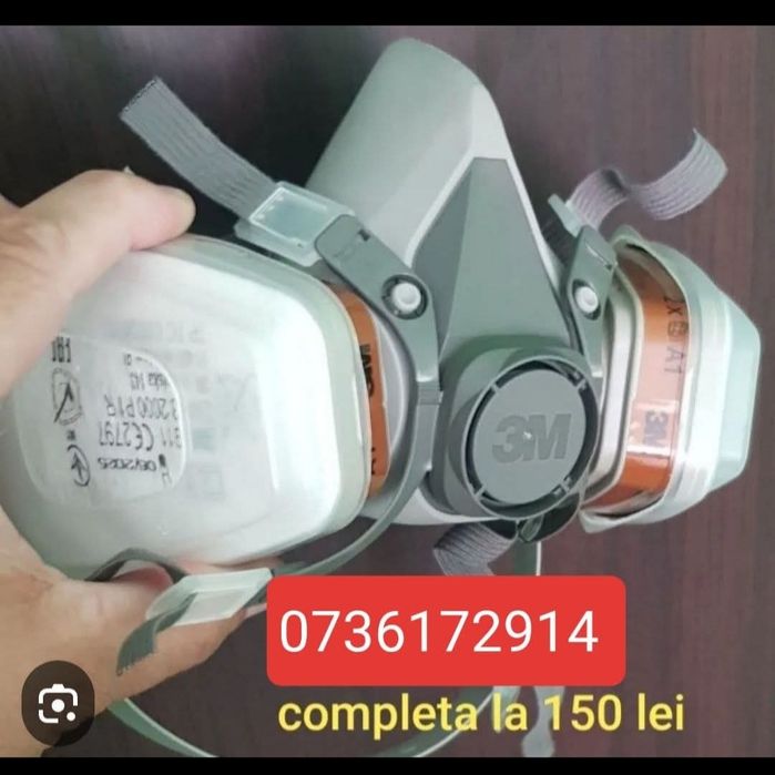 Masca 3M complet echipata, modelul 6200 , praf fum gaze chimicale lacu