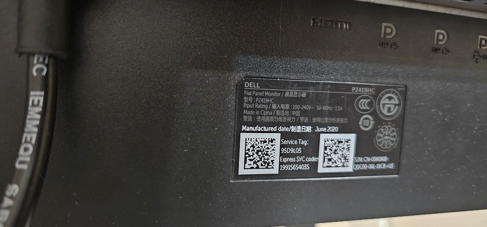 Монитор Dell P2419HC, IPS, матовый