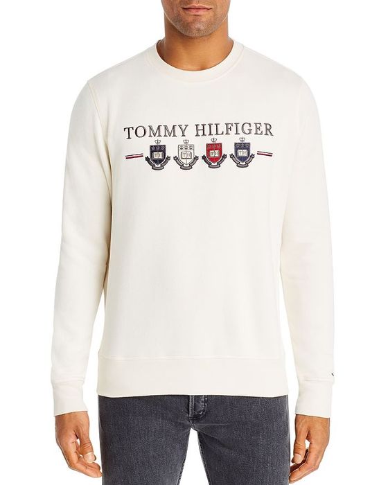 Tommy Hilfiger Multi-crest Logo Sweatshirt In Whisper