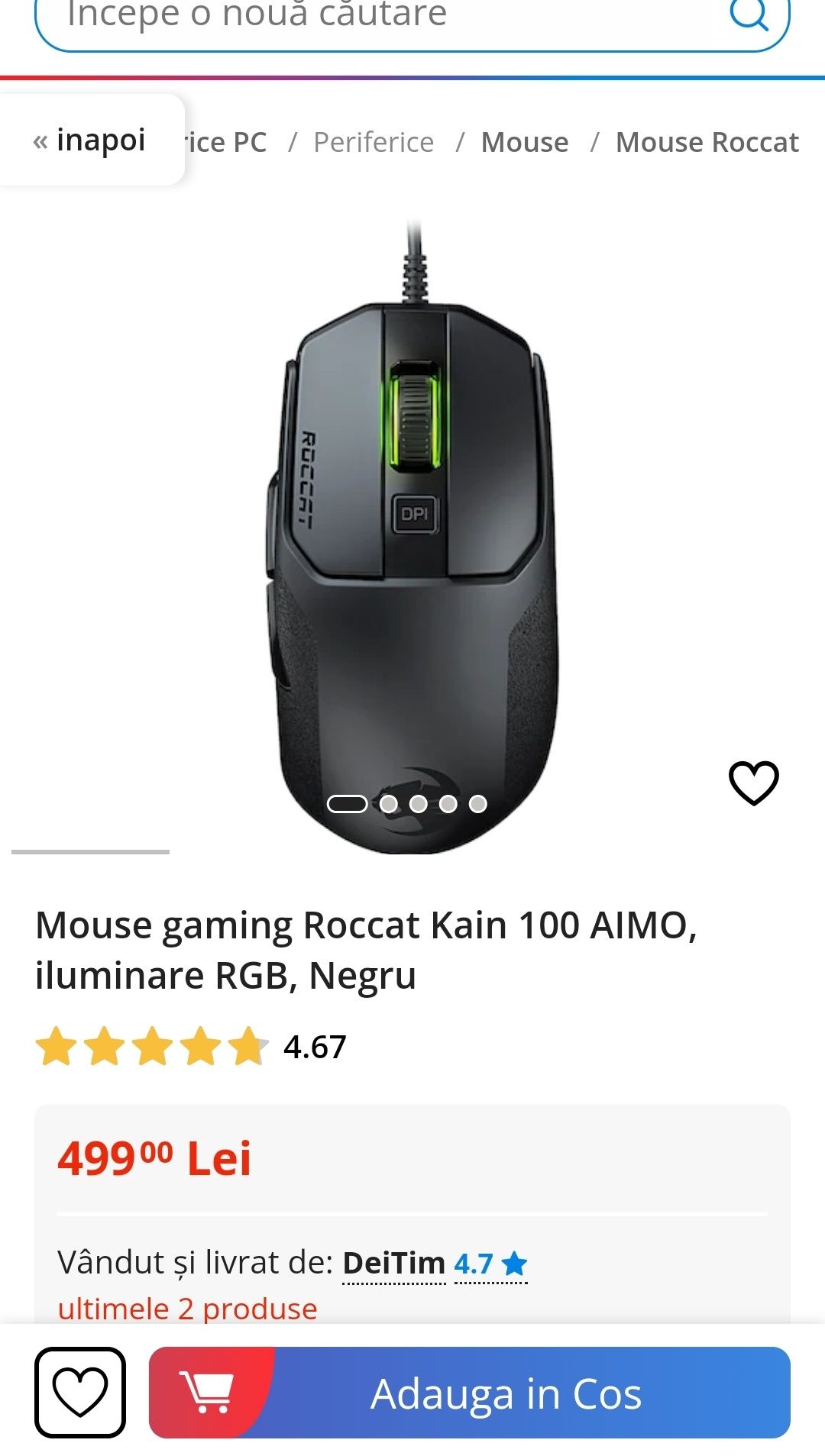 Vand mouse ROCCAT KAIN 100 AIMO