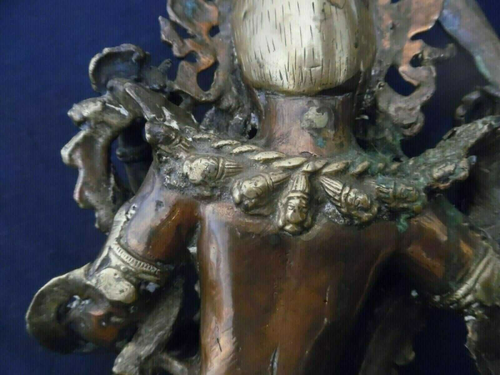 statuie buddhista antica bronz Nepal Yamantaka Yama Dharmaraja tantric