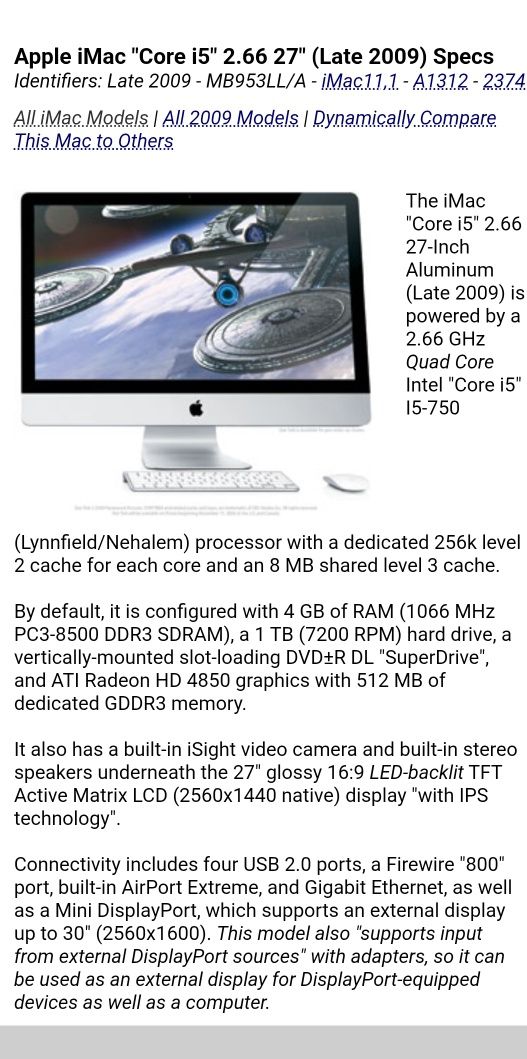 На Части Apple iMac 27 inch EMC 2374