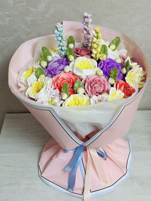 Букет из зефира, цветы