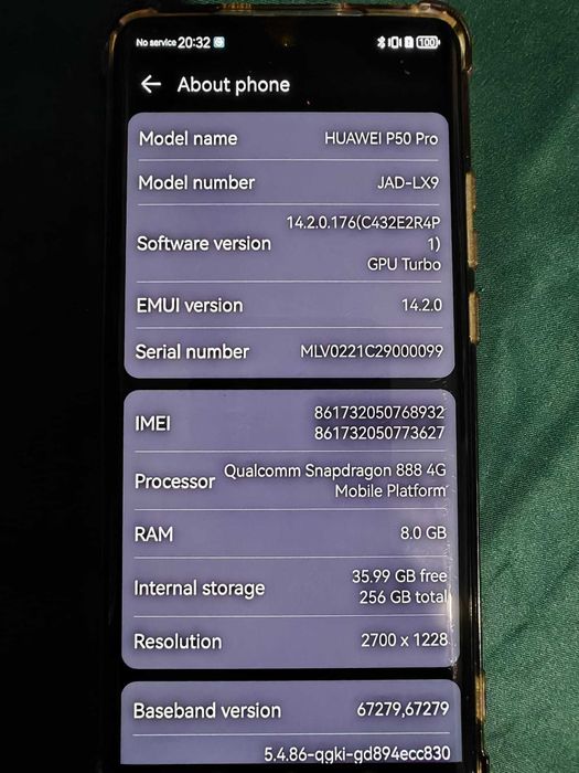Huawei p50 pro  256 gb ram 8 gb