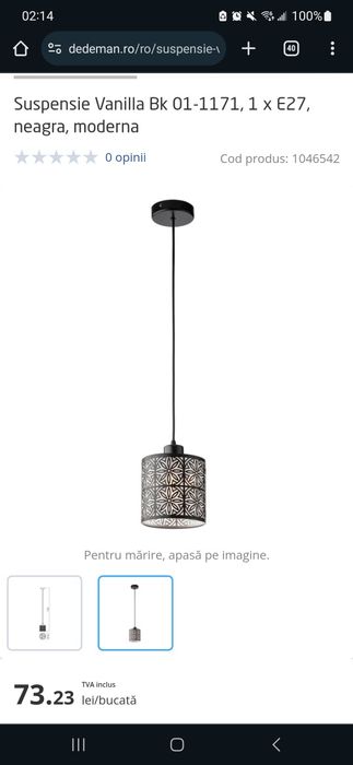 Set lampi suspendade Vanilla, din Dedeman