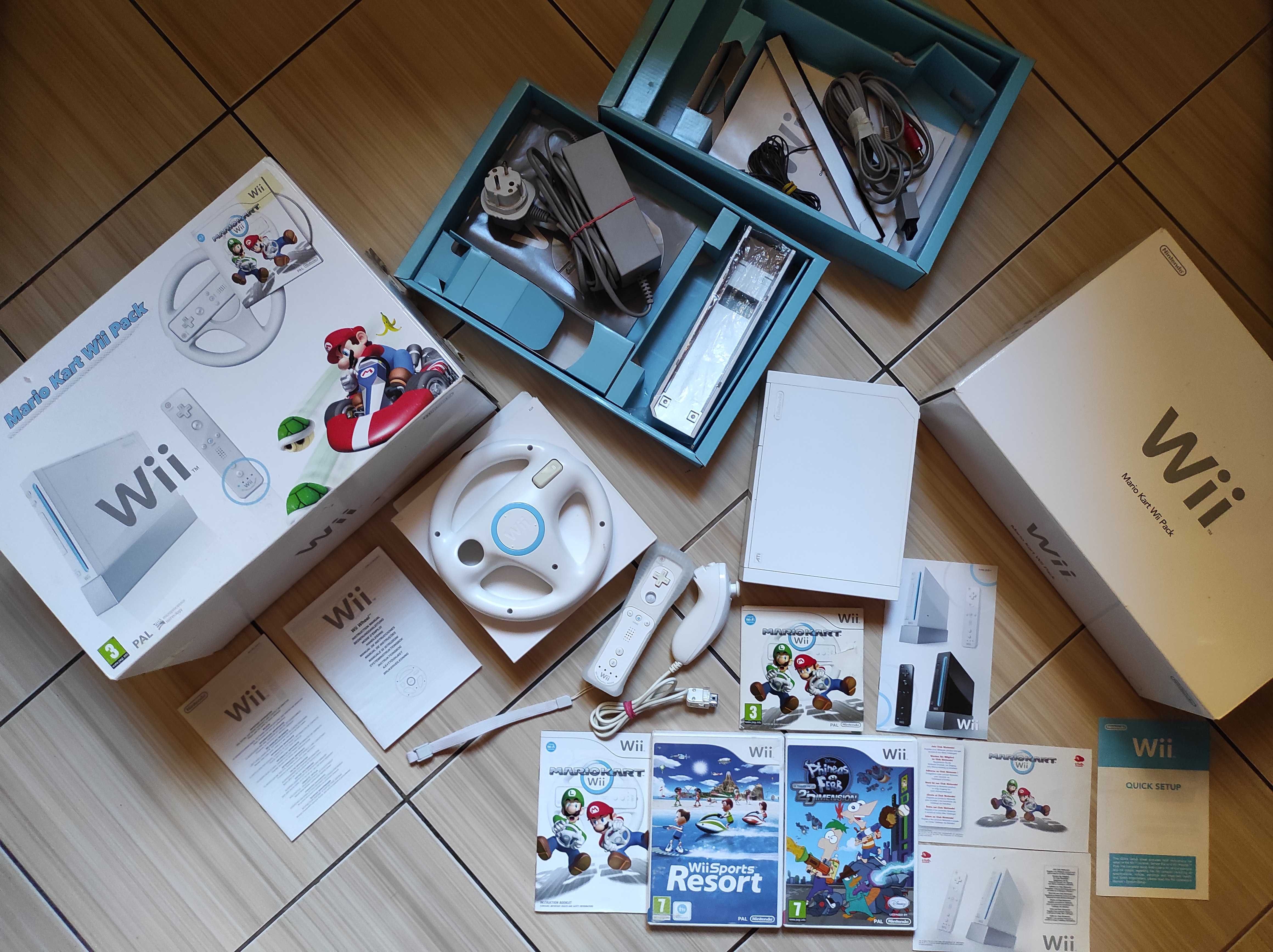 Wii editie speciala colectie Mario Kart impecabila Motion Plus volan