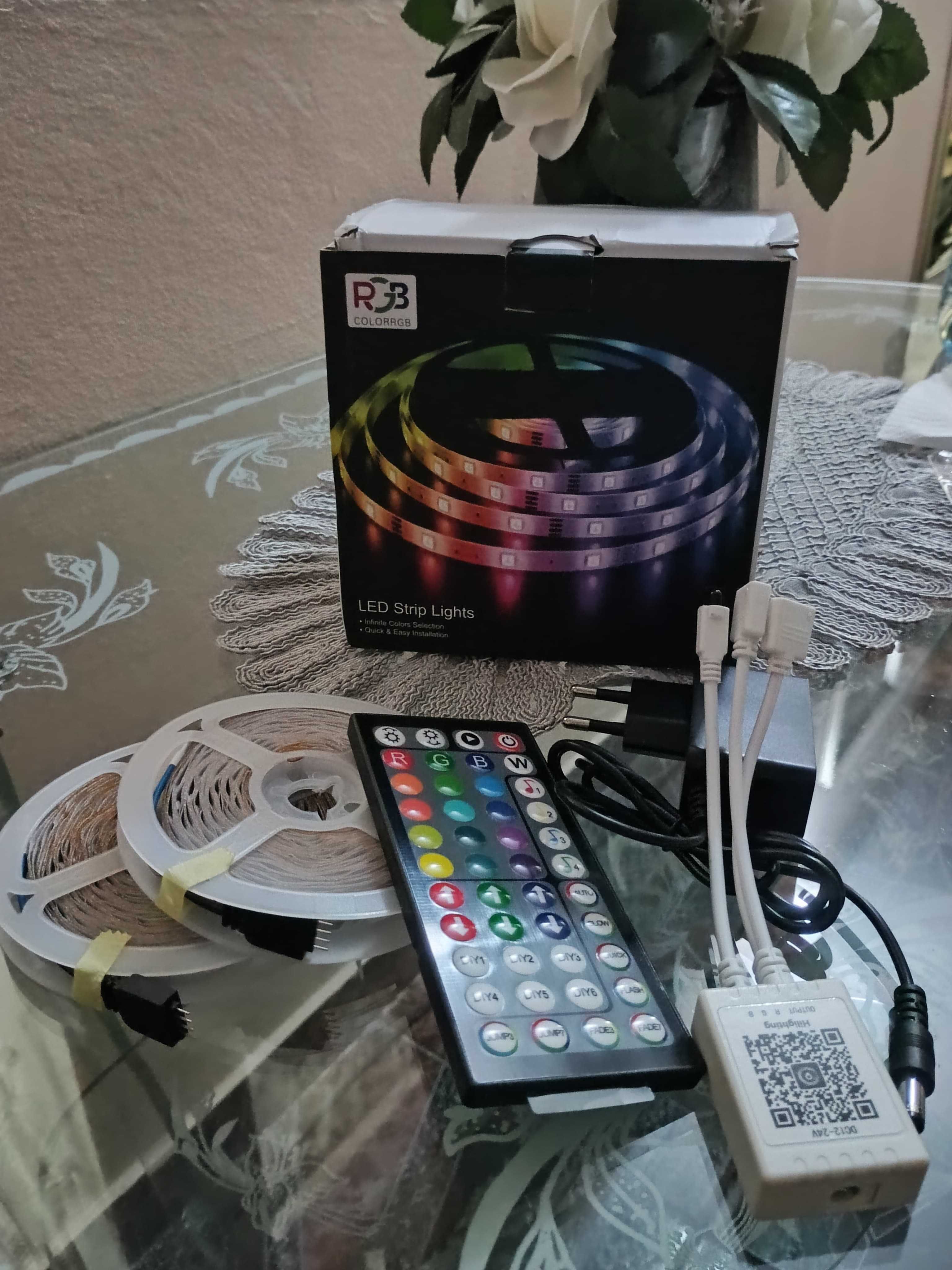 Banda Led RGB 2x10m 5050 cu telecomanda si aplicatie telefon