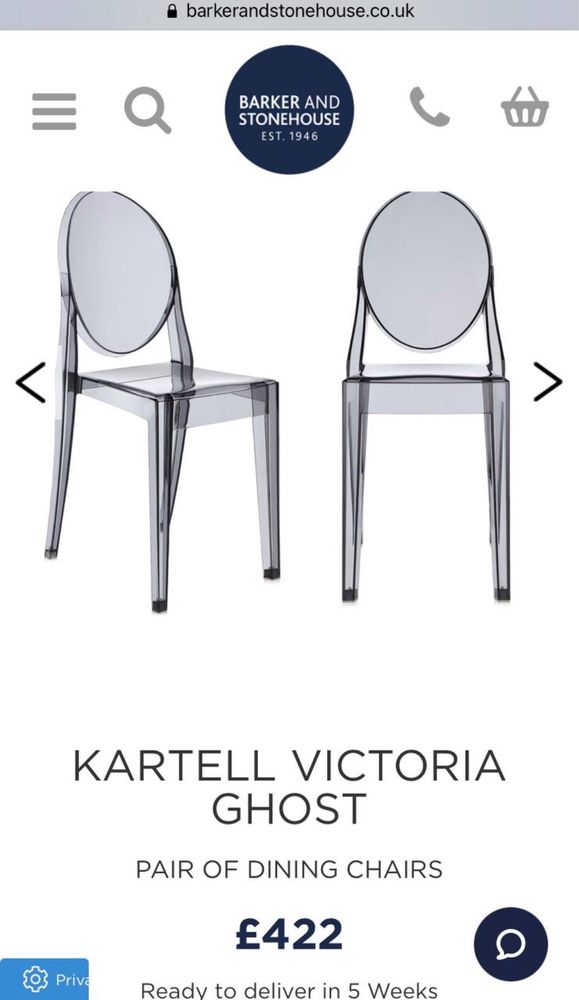 KARTELL Victoria Ghost Smoke Grey