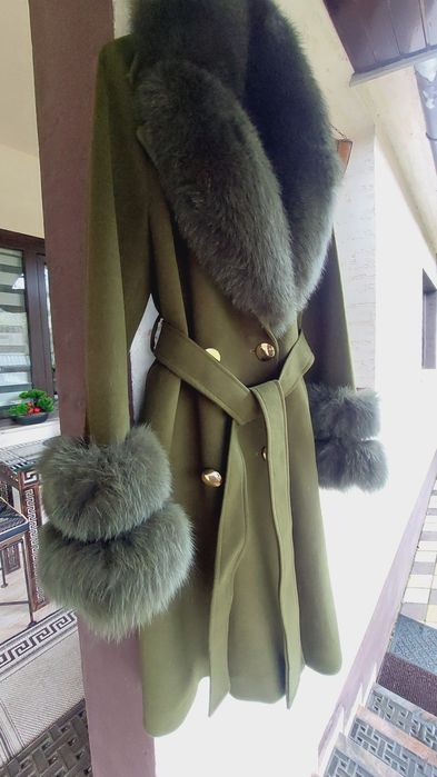 Palton cașmir  și blana naturala