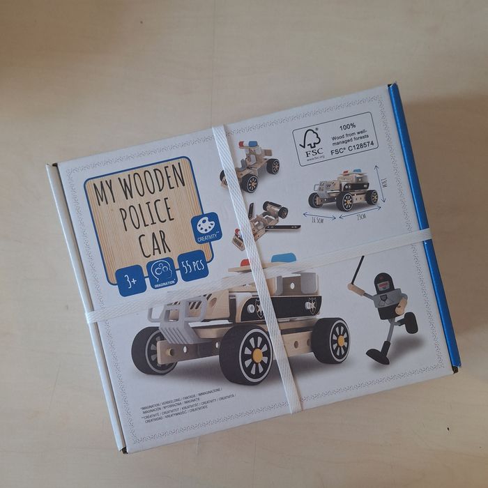 Jucărie Mașină de Poliție din Lemn