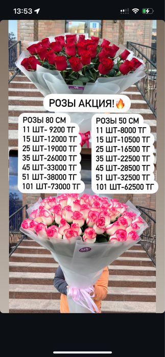 РОЗЫ супер Акция роза цветы Астана