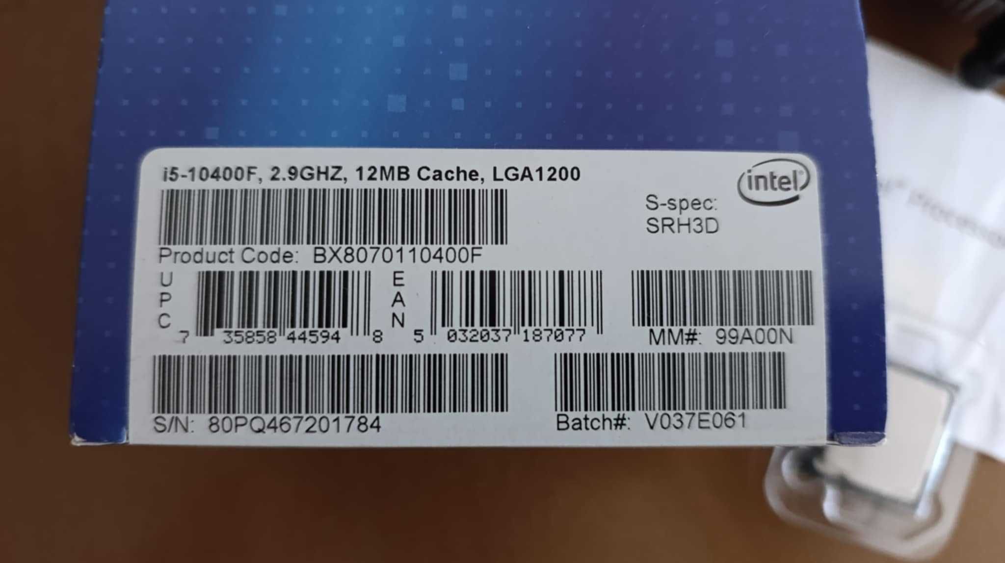 Процесор Intel Core i5 10400f 6C/12T 4.0GHz цокъл LGA1200