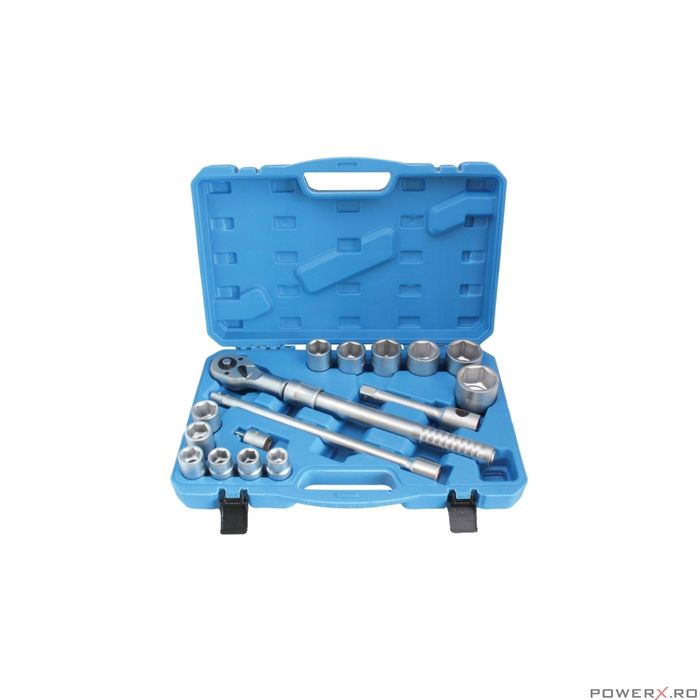 Trusa profesionla de chei tubulare hexagonale, 19-50mm 3/4", 16 piese,