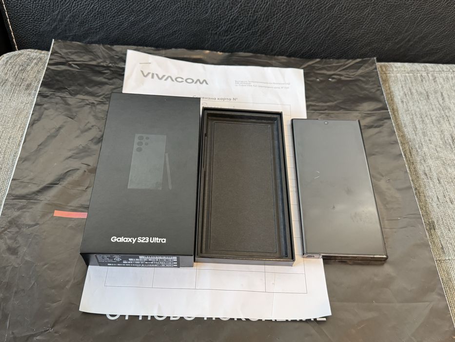 1TB Samsung S23 Ultra 12GB Vivacom Гаранция 2025 г. Phantom Black