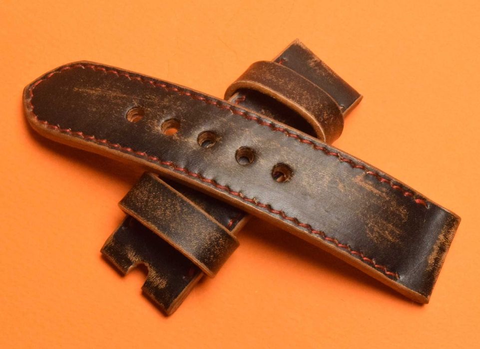 Каишка за часовник естествена кожа за Panerai 26,24mm ръчна изработка