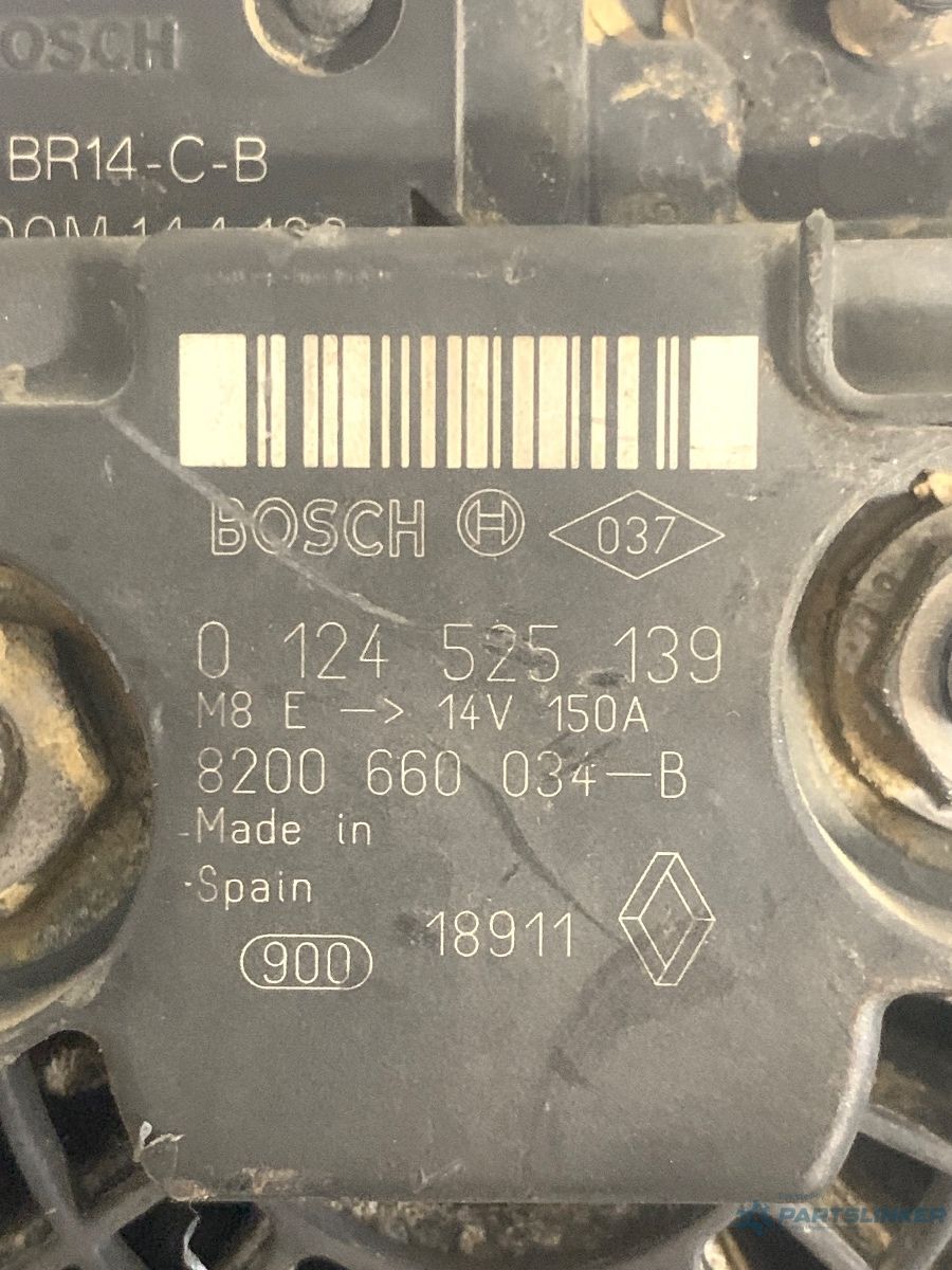 Alternator 14V 150A RENAULT KANGOO 2 / CLIO 2 / MEGANE 2 2008 - > 1.5D OEM 806 0124525139