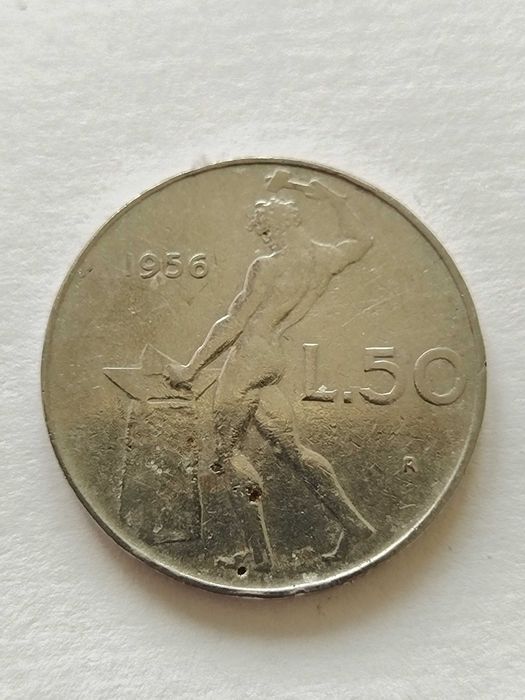 Италиянска монета – 50 Lire 1956 г.