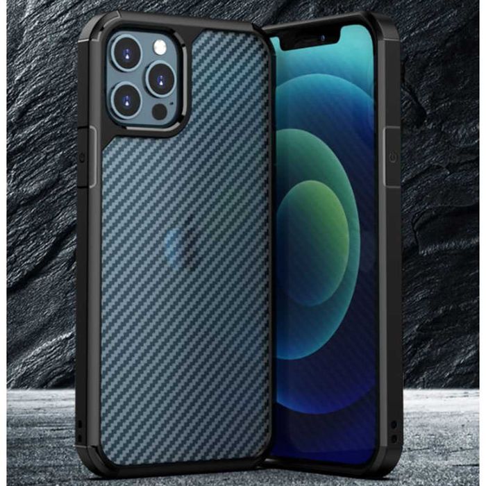 Husa iPhone 11 Techsuit Carbon Fuse Transparenta - Negru