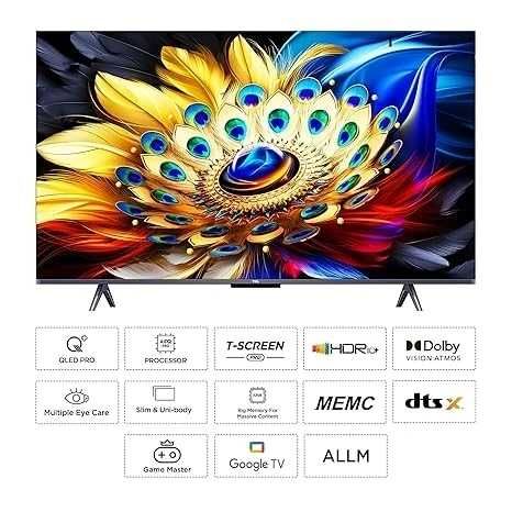 Телевизор TCL 85*C655 QLED 4K Google TV по Акции + доставка + прошивка