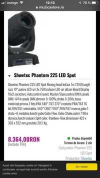 Moving head Showtec Phantom 225 LED Spot cu case transp