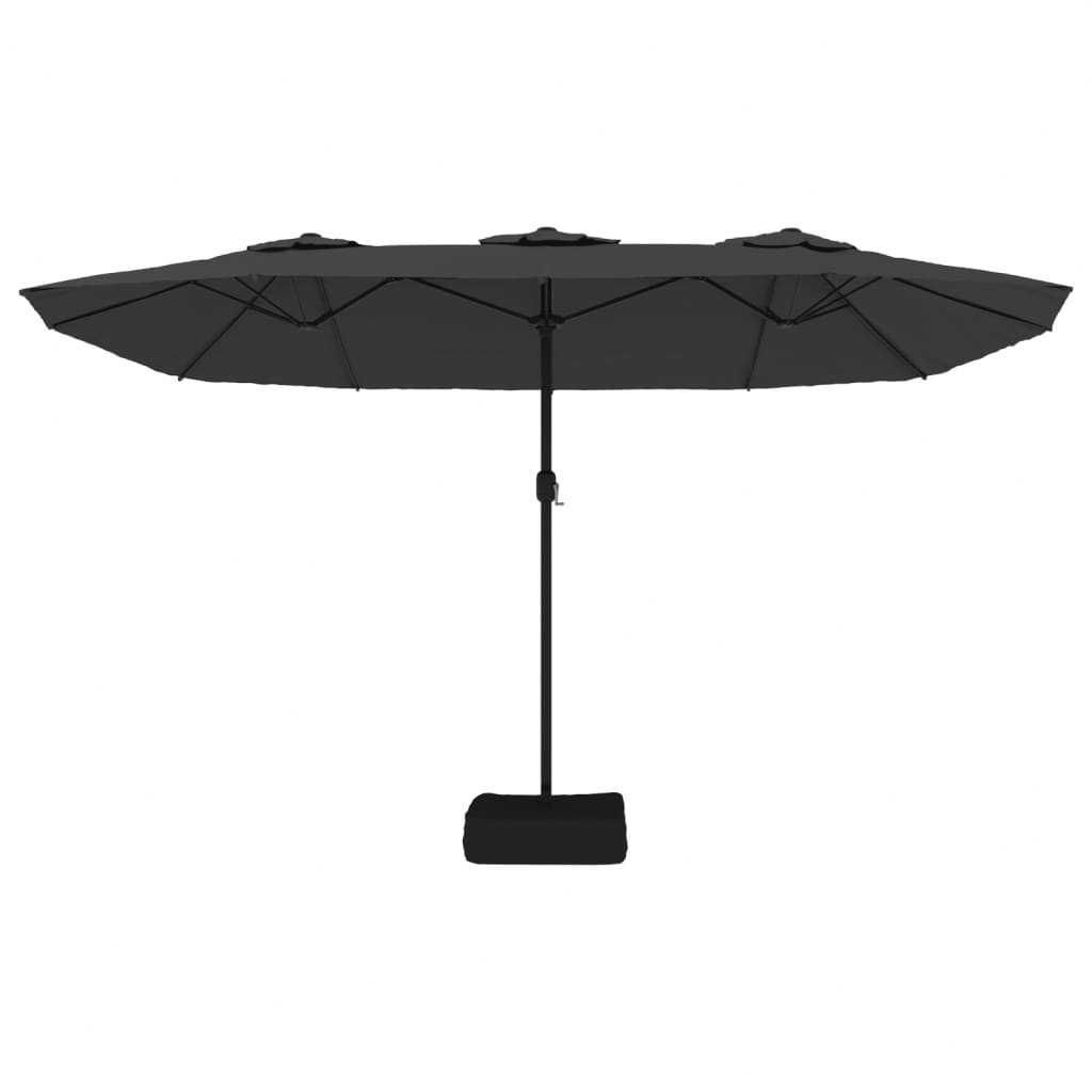 Umbrela de soare cu baza gradina/terasa 450×245 cm Gri Antracit BEXAR