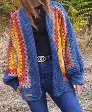 Ажурена жилетка плетена на една кука