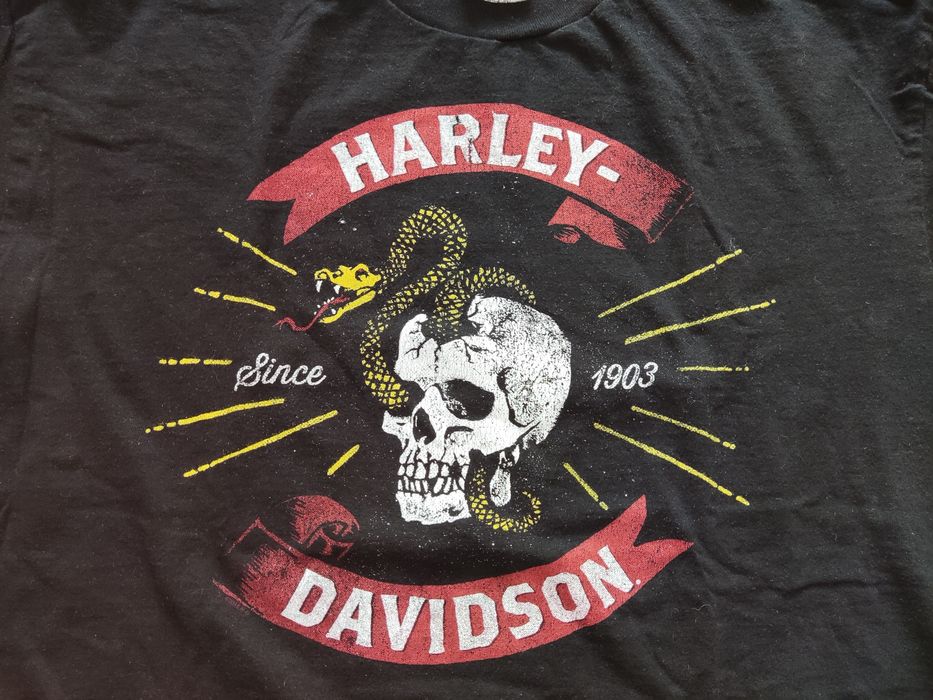 Harley Davidson Charlotte NC Skull MotorcycleTShirt,оригинална тениска