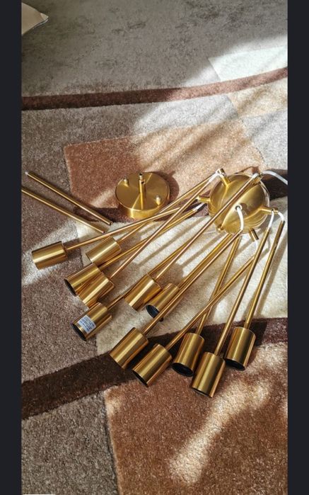 Lustra stil sputnik  12 brate auriu