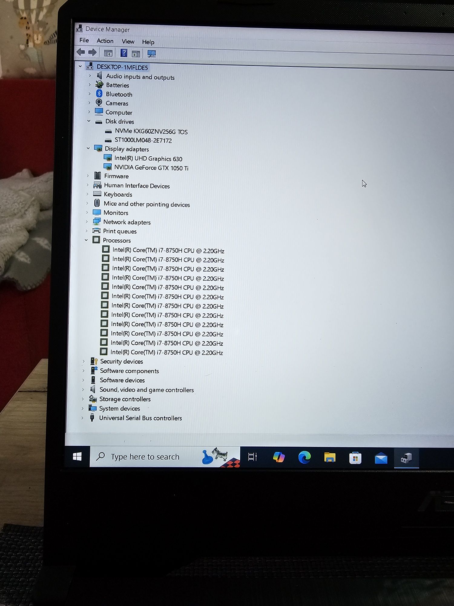 Laptop Gaming Asus TUF i7 FX505GE