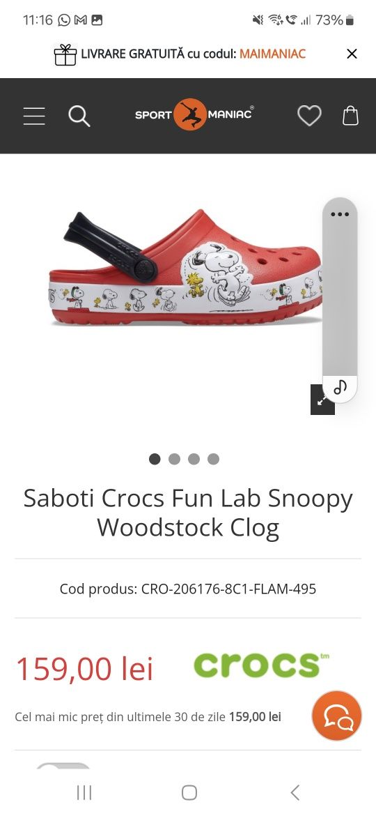 Crocs C8 model Snoopy