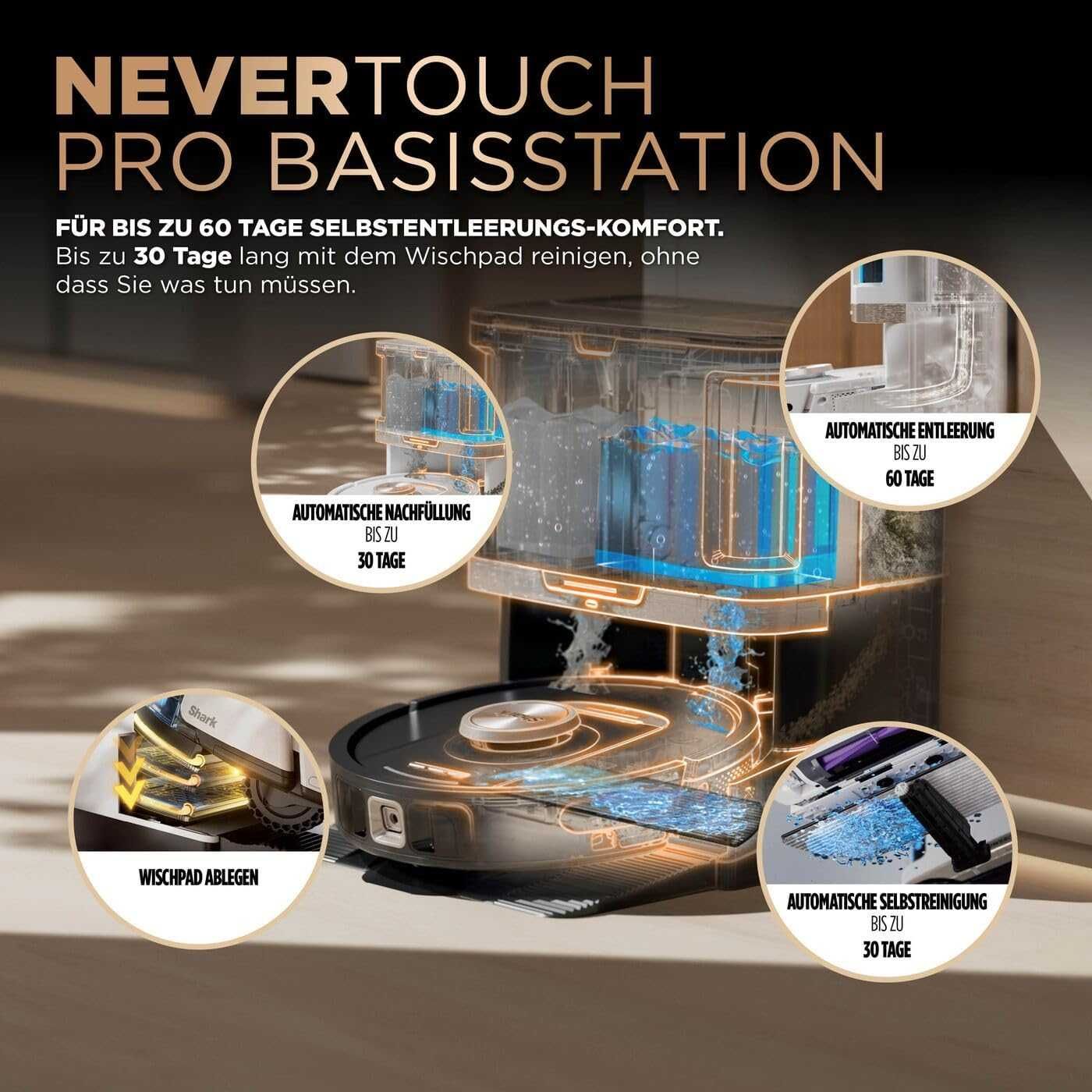 Прахосмукачка робот Shark PowerDetect NeverTouch 2в1 (AV2800ZEEUWH)