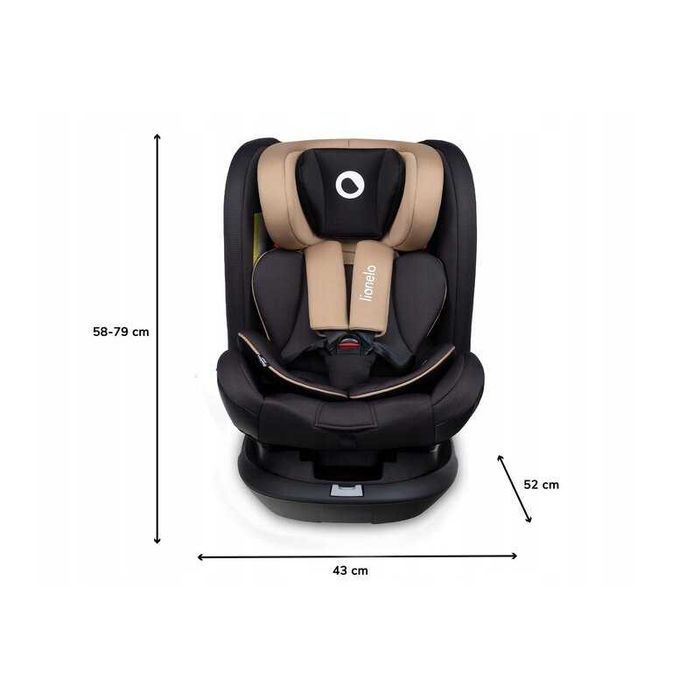 Scaun auto Lionelo Bastiaan RWF, rotire 360 grade, Top Tether, ISOFIX