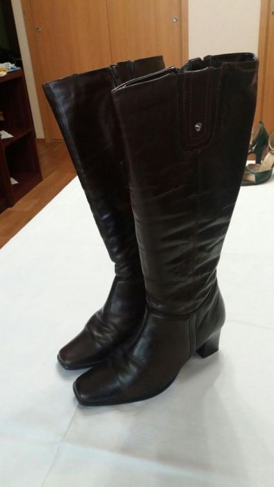 Vand cisme dama din piele, maro inchis marimea 37