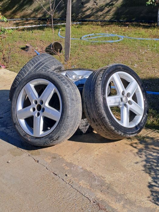 Vând roți 5×100 R17 // 5 BUCĂȚI // (VW Bora/golf 4 /seat/skoda, etc)