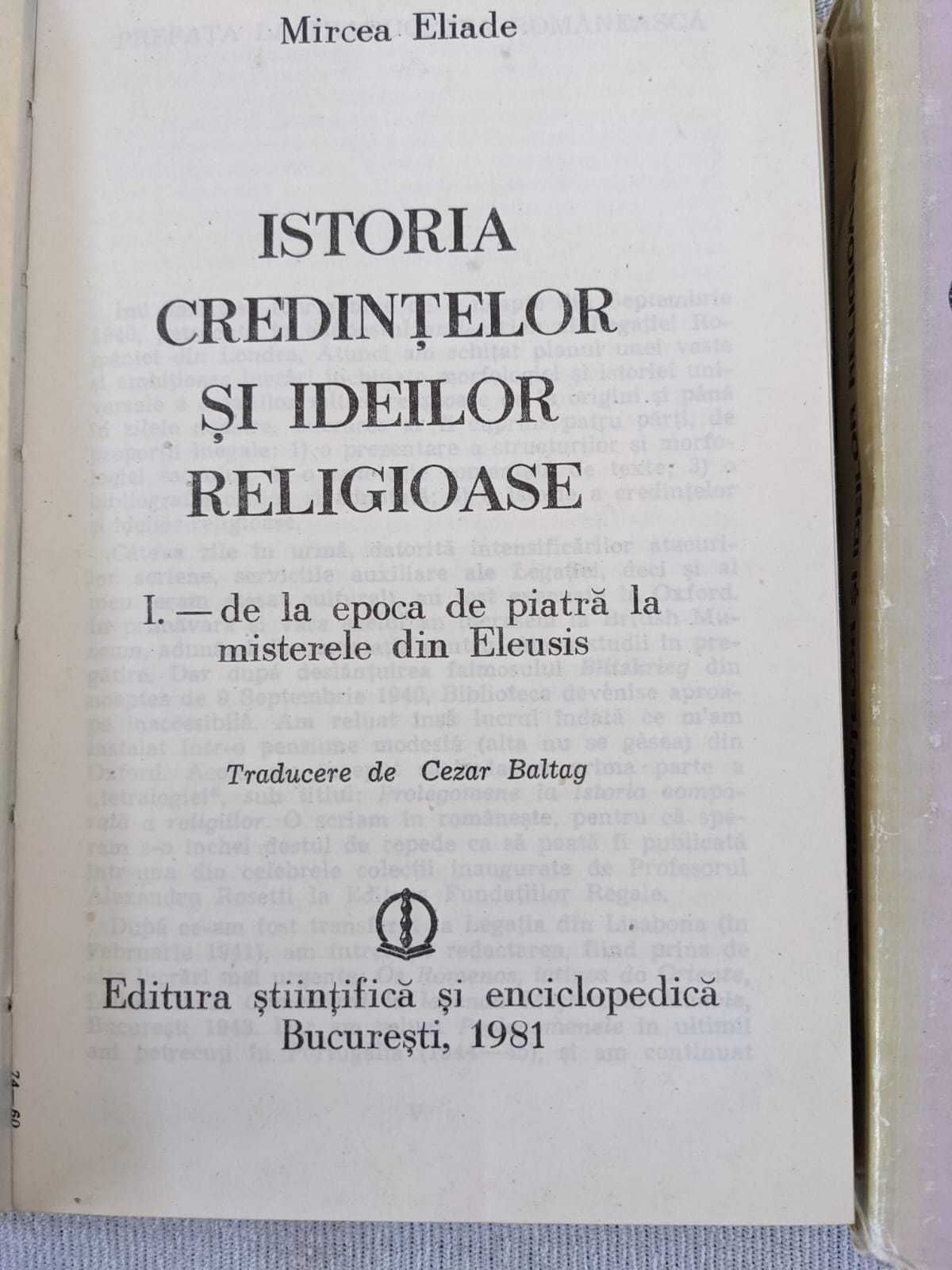 Istoria ideilor și credințelor religioase-George Calinescu-4 volume