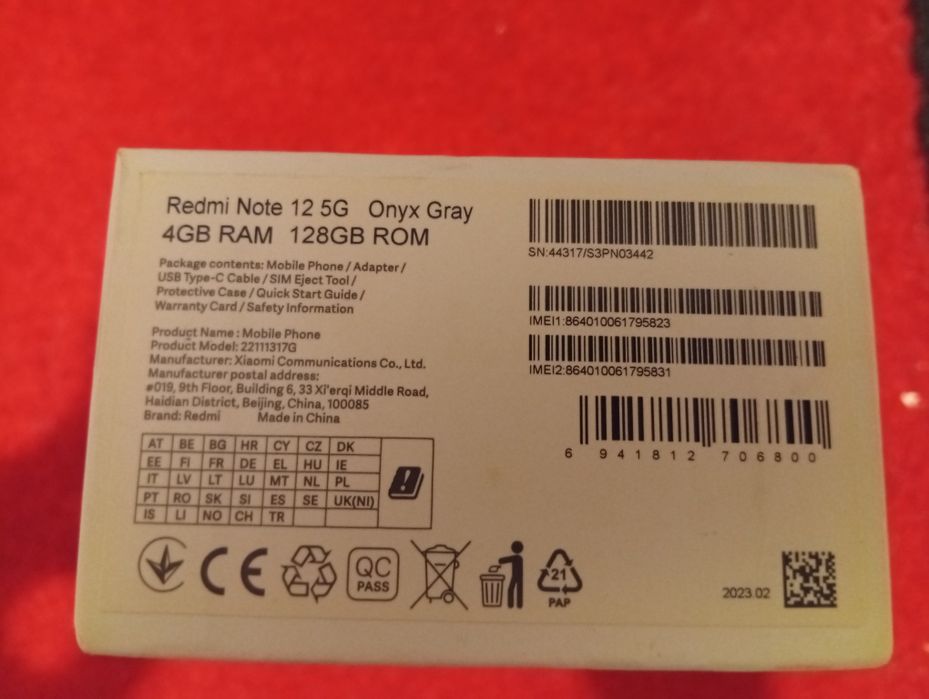 Telefon nou, ambalat, Xiaomi REDMI Note 12, 5G, RAM 4GB, 128GB