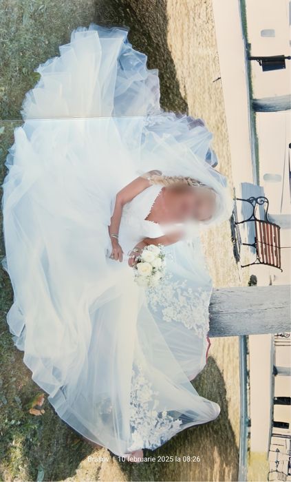 Rochie mireasa sirenă cu trenă detasabilă