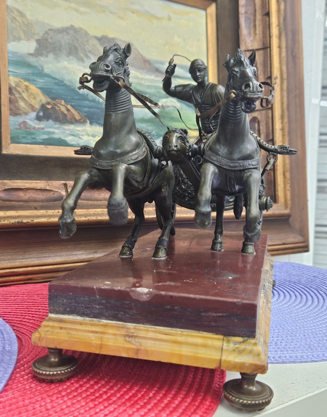 Бронзова статуетка колесница.  Франция 1900г.