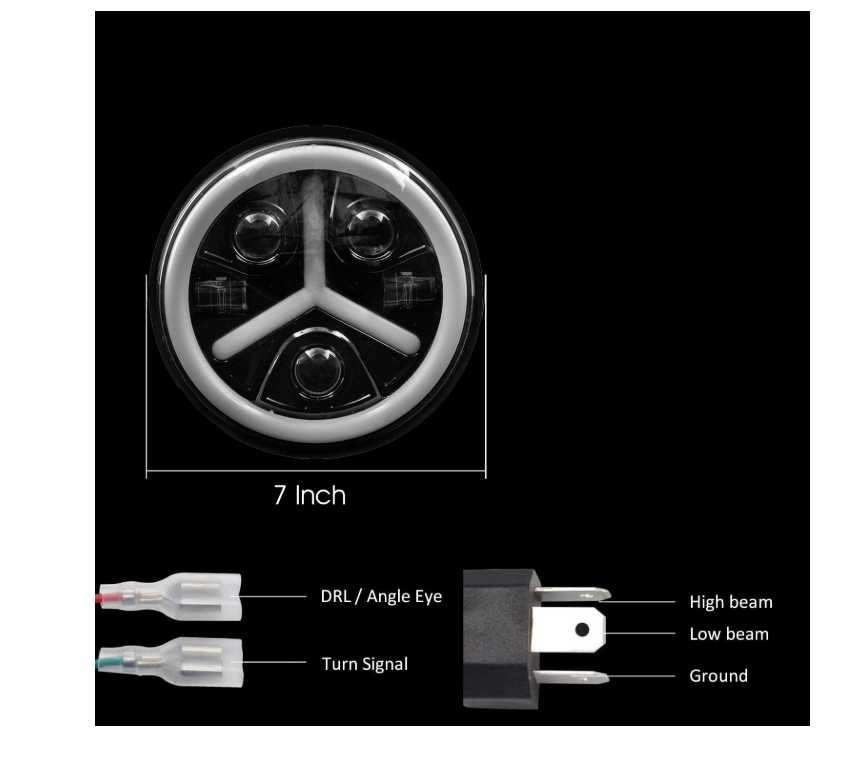 LED фар лампа халоген 12V-24V, 7 инча, 18см
