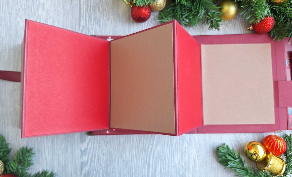 Коледен, скрапбук албум в бордо, ръчна изработка /52.25